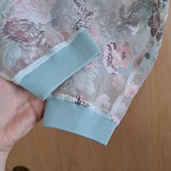 Maeve Sheer Textured Bomber Jacket Medium - Picture 5 of 7